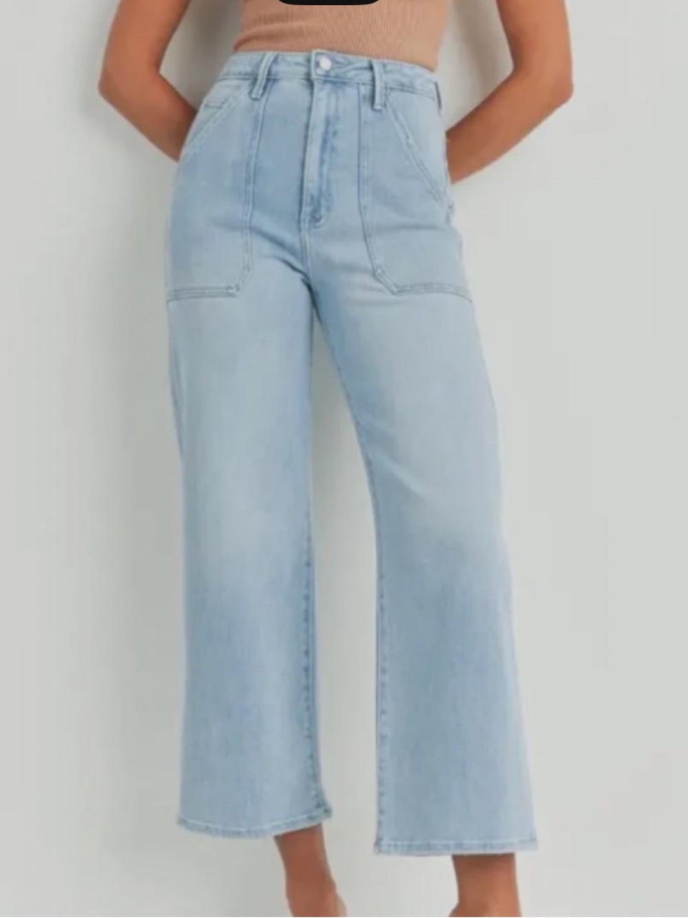 Just Black Light Wash High-Rise Wide Leg Women's Jeans